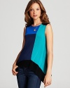 BCBGMAXAZRIA Top - Aven Color Block Trapeze Tank