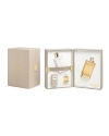 Set includes: 2.5 oz. Eau de Parfum Spray, 3.4 oz. body lotion, 0.17 oz. deluxe mini Eau de Parfum.