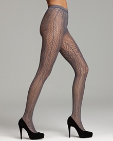 A peacock pattern flatters the legs in these stretchy net tights from Wolford.