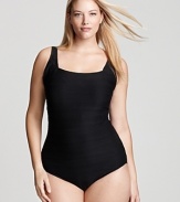 Elevate your poolside portfolio with Gottex's solid square-neck swimsuit. With a classic look and flattering cut, this style is a must for plunge prowess.