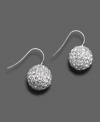 Sparkling earrings that bring a burst of joy, by Monet. Pave crystal accents set in silvertone mixed metal. Approximate drop: 1 inch.