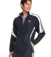 Be a good sport, or at least dress the part, in this laid-back hooded jacket from adidas.