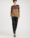 Colorful, sporty stripes band the top of this chunky, wonderfully textural knit pullover.Rib-knit crewneck, cuffs and hemLong sleevesCottonImported of Italian fabricModel shown is 5'10 (177cm) wearing US size Small. 