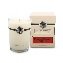 Archipelago's Pomegranate Citrus boxed candle adds a decorative touch to any room and fills the home with intoxicating fragrance for up to 50 hours.