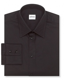 Armani Collezioni Black Point Collar Dress Shirt - Slim Fit