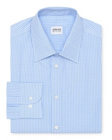 Complement all those solids and stripes in your dress shirt wardrobe with this refined check button-down, rendered in crisp cotton and tailored for a contemporary fit.