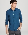 Edun Garment Dye Mixed Media Sport Shirt - Slim Fit