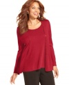 Holiday, celebrate! Elementz' plus size layered look sweater is party-perfect, featuring a sequined finish!