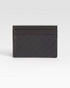 Microguccissima card case with leather trim.Five card slots3.9W x 2.8HMade in Italy