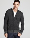 An exceptional blend of soft wool and decadent cashmere lifts this classic hoodie design to new, luxurious heights.