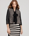 10 Crosby Derek Lam Jacket - Tweed and Leather Zip Front