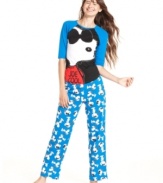 Lounge around with everyone's favorite dog. Briefly Stated's Snoopy 3/4 sleeve knit top is baseball-style and features a bold snoopy graphic on the front. The full-length pants are extra comfy with an elastic waistband and drawstring closure.