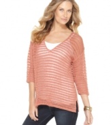 A sheer cotton tunic sweater from Eight Eight Eight makes a lovely way to layer this spring!