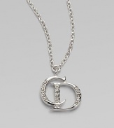 Dazzling, crystal encrusted logo pendant on link chain for an iconic design. Palladium platedCrystalsLength, about 14Pendant size, about ½Spring ring closureImported