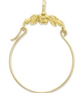 Keep all your favorite charms in place. This pretty polished charm holder features an intricate floral design in 14k gold. Chain not included. Approximate length: 1-2/10 inches. Approximate width: 1 inch.