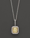 White and Natural Yellow Diamond Pendant Necklace in 14K White Gold, 0.45 ct. t.w.