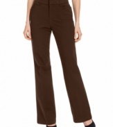 Classic styling and a comfortable stretch fit highlight JM Collection's essential straight-leg pants.