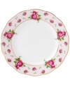 Revive a classic dinnerware pattern with the Vintage bread and butter plate. Lush blossoms plucked from Royal Doulton's Old Country Roses collection flower on pink bone china with a ruffled gold edge.