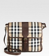 Classic flap messenger designed in iconic-checked cotton with leather trim.Flap, buckle closureAdjustable shoulder strapInterior zip pocketCotton14W x 13H x 4½DMade in Italy