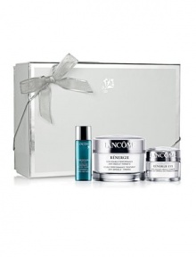 A unique firming and anti-wrinkle effect helps fortify skin to make it visibly plumper and smoother. Gift Set Contains: Renergie Cream, 1.7 oz.; Renergie Eye 0.5 oz. and Visionnaire, [LR 2412 4%] 0.23 oz. 