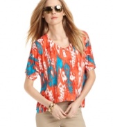 This boldly printed MICHAEL Michael Kors top adds bright springtime style to any outfit -- perfectly slouchy for an on-trend look!