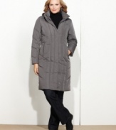 Make yourself comfortable with Calvin Klein's plus size puffer coat. The longer length and down-blend insulation provide a substantial barrier against the cold!