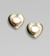 Gleaming and graceful, these domed hearts are etched with the designer's signature.Palladium and rhodium-plated brass Width, about ½ Sterling silver post back Imported