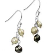 Go for a subtle hint of color. These beautiful earrings feature grey-colored cultured freshwater pearls (6-7 mm) set in sterling silver. Approximate drop: 1-1/4 inches.