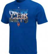 Check it out. Give props to your city and your favorite team in this graphic New York Mets MLB t-shirt from Majestic.