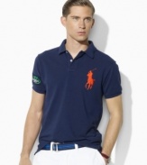 Accented with an iconic Big Pony at the chest, Ralph Lauren's official limited edition US Open polo shirt is tailored for a trim fit in breathable cotton mesh.