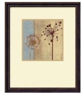 Make a wish. Blown away, the fluffy dandelions of In the Breeze I stand tall against linen and slate for a look of tranquil beauty. With a cream mat and handsome espresso-bronze frame, it's a soothing piece for the home office or bedroom.