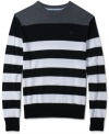 Bold stripes give this cozy Rocawear sweater a modern style.