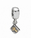 This sterling silver and 14K gold PANDORA bible charm is a beautiful symbol of faith.