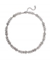 Spring is in full bloom every time you wear this elegant piece. Monet necklace features blossoms crafted from white glass pearls and sparkling crystal accents. Set in silver tone mixed metal. Approximate length: 16 inches + 2-inch extender.