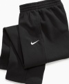 Keep he warm and ready for his sporty days with these fleece athletic pants from Nike.