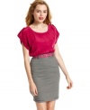 A fun twist to a formal dress, Wishes Wishes Wishes anchors a striped pencil skirt with a top of resplendent hue!