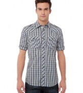 Keep it casual. This shirt from Buffalo David Bitton rocks your weekend with a downtown vibe.