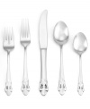 In the tradition of elegance, the Fleur de Lis flatware set includes four place settings distinguished by the iconic old-world emblem. Pierced accents add to its European splendor in brilliant, best-quality stainless steel. From Ginkgo.