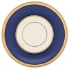 Inspired by privately commissioned presidential dinnerware, this fine china features stately navy bands and a gold border etched with patriotic stars.