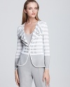 Armani Collezioni Cardigan - Contrast Stripe Drape Front