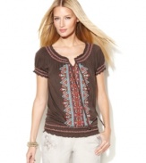 Punch up your spring look with an embroidered peasant top from INC!