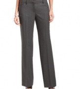 Anne Klein's pinstriped pants are a timeless, menswear-inspired essential for your work wardrobe. It's easy to add feminine flair with a ruffled blouse or printed shirt.