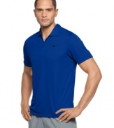 Stay active. Dri-Fit technology in this Nike polo shirt keeps you comfortable so you can keep going in comfort.