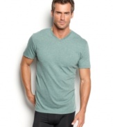 Refresh your classic v-neck t-shirts with these cool and comfortable heathered t-shirts by Alfani.