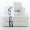 Beautiful embroidery on Matouk's most popular Milagro Egyptian Cotton zero-twist towels.