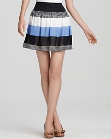 Aqua Skirt - Chiffon Stripe Mini