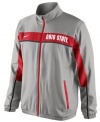 Turn up the volume and make the support of your favorite NCAA team loud and clear with this Ohio State Buckeyes jacket featuring Dri-Fit technology from Nike.