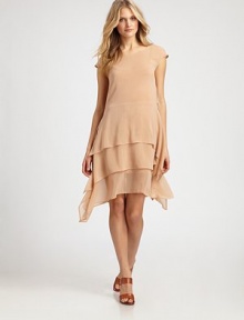 Floaty tiers of silk chiffon define this ultra-feminine silhouette.Jewel necklineCap sleevesTiered skirtFully linedAbout 40½ from shoulder to hem93% silk/7% elastaneDry cleanImportedModel shown is 5'10½ (179cm) wearing US size Small.OUR FIT MODEL RECOMMENDS ordering true size. 