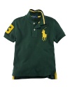 Essential cotton mesh polo is finished with an embroidered Big Pony and a twill 3 for preppy in-the-game style.