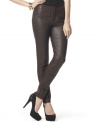 A crackle-glazed fabric gives INC's slim, streamlined pants a touch of edgy shine!